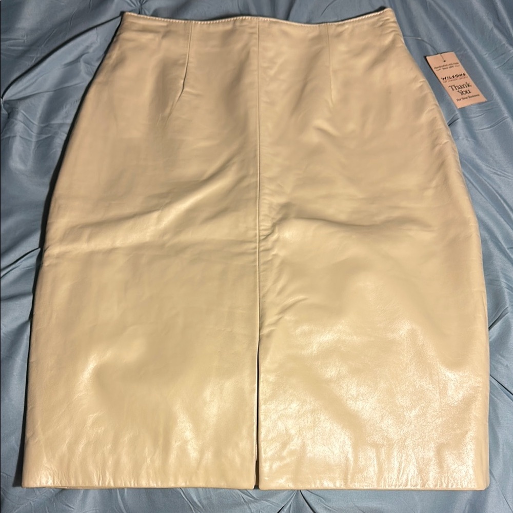 Tan/beige leather Pencil Skirt